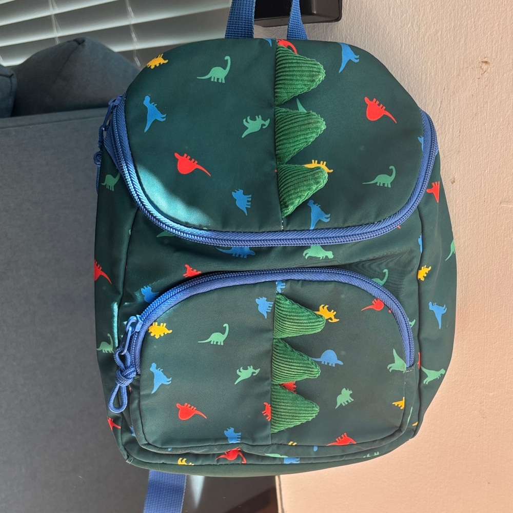 Cat & Jack Dinosaur Print Backpack - Green and Blue